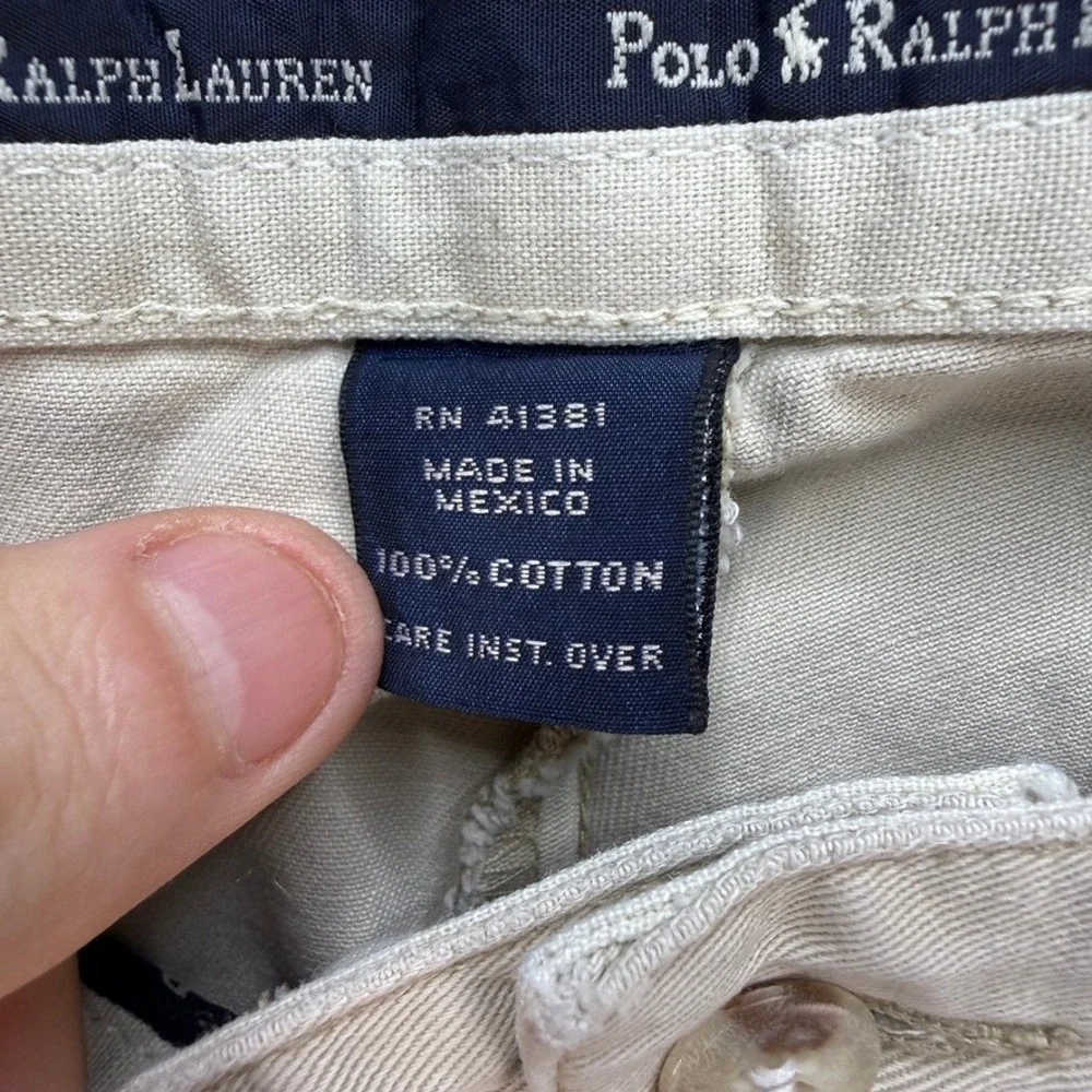 VTG Polo Ralph Lauren Chino Pants Andrew Pant 38x32 (FIT 36x30) Khaki Pleated P